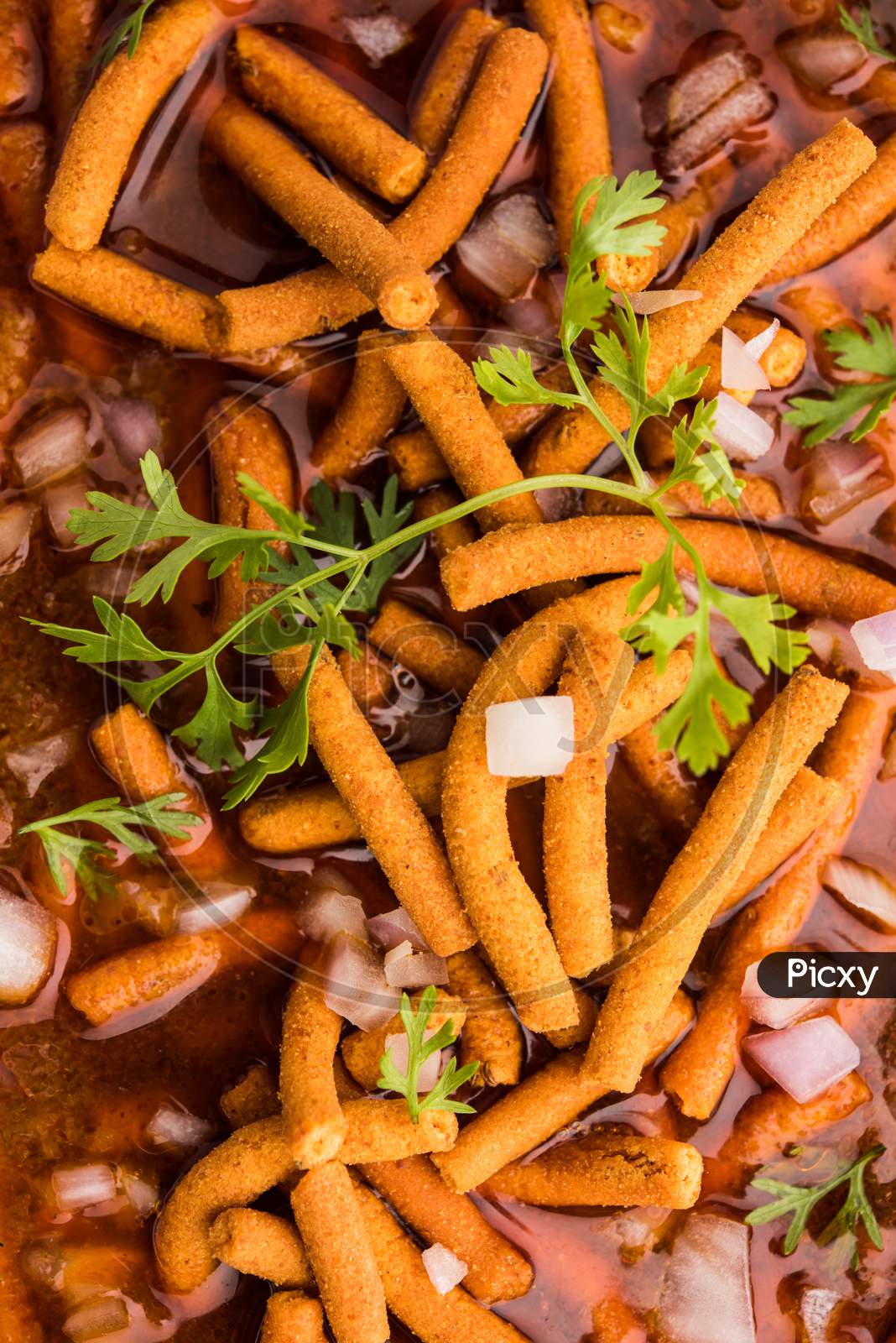 Image of Spicy Sev Bhaji Or Ganthiya Nu Shaak Recipe From India ...