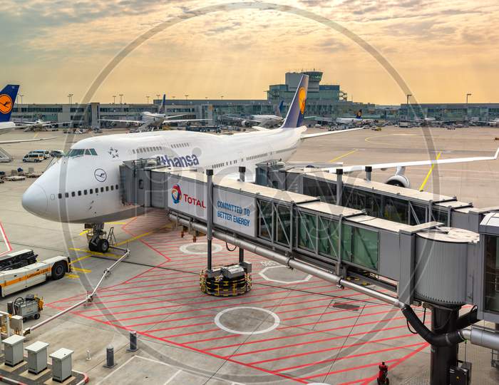 Frankfurt Airport One Of The Busiest Airports Main Hub For Lufthansa, Germany