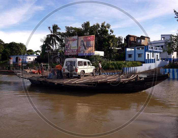 Mode of transportation on ganga river near Katwa Burdwan weat bengal