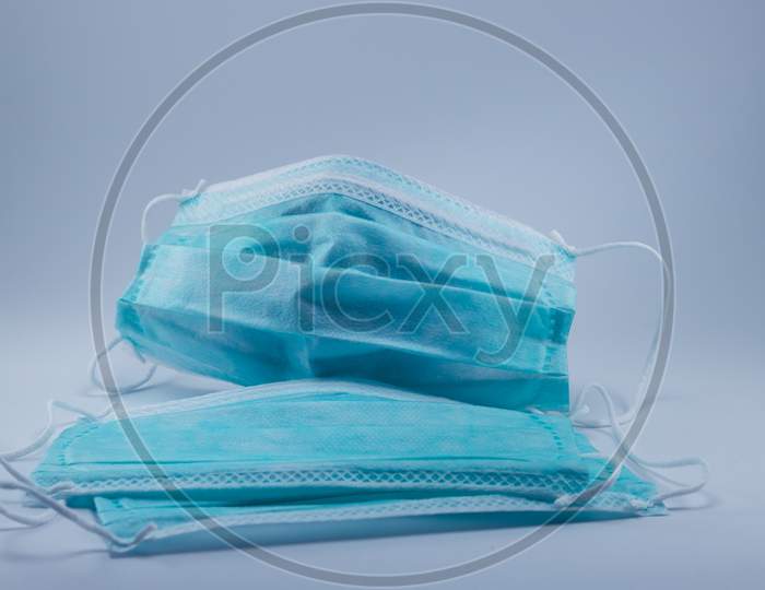 Surgical mask for protection against the pandemic. Covid-19 protective measures.