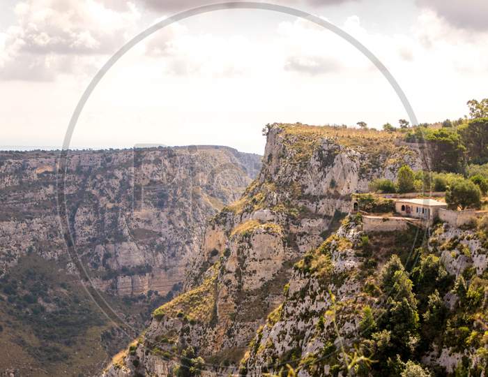 Sicilian Cliff Top Landscape