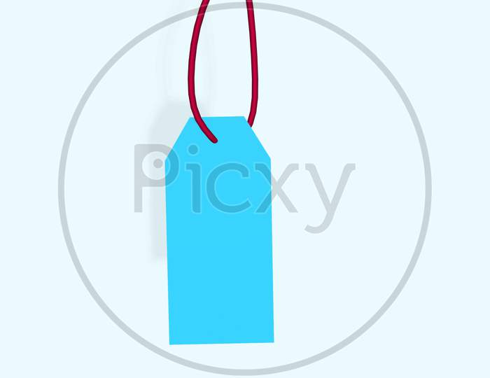 3D Render Price Tag On Blue Background