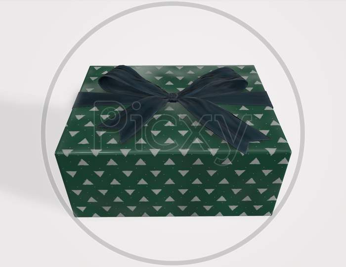 3D Rendering Christmas And New Year'S Day,Gift Box With Ribbon On White Background