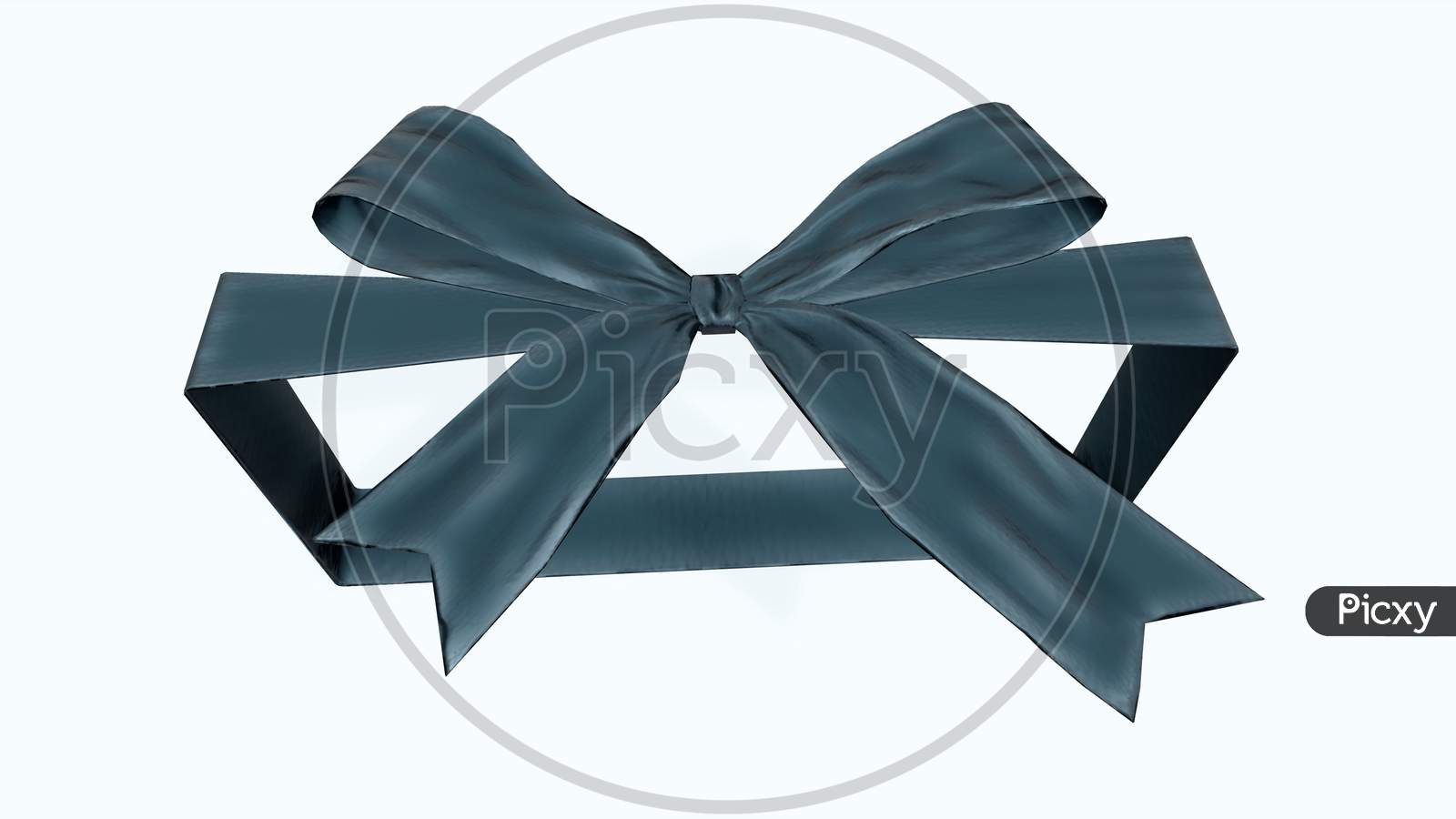 3D Render Black Bow Isolated On White Background