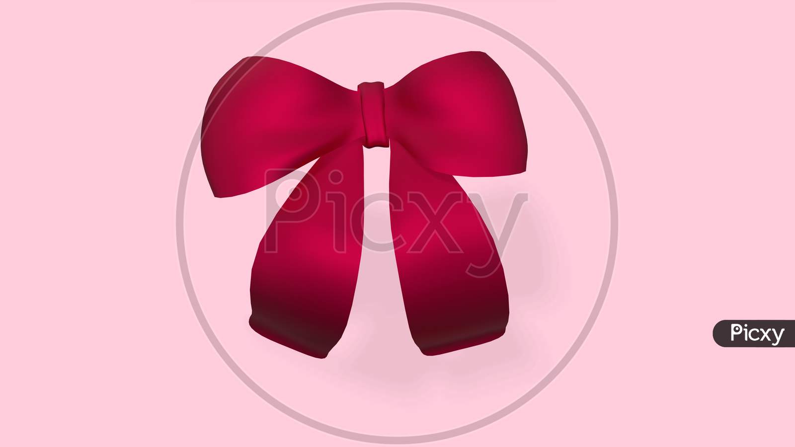 3D Render Bow Isolated On Pink Background
