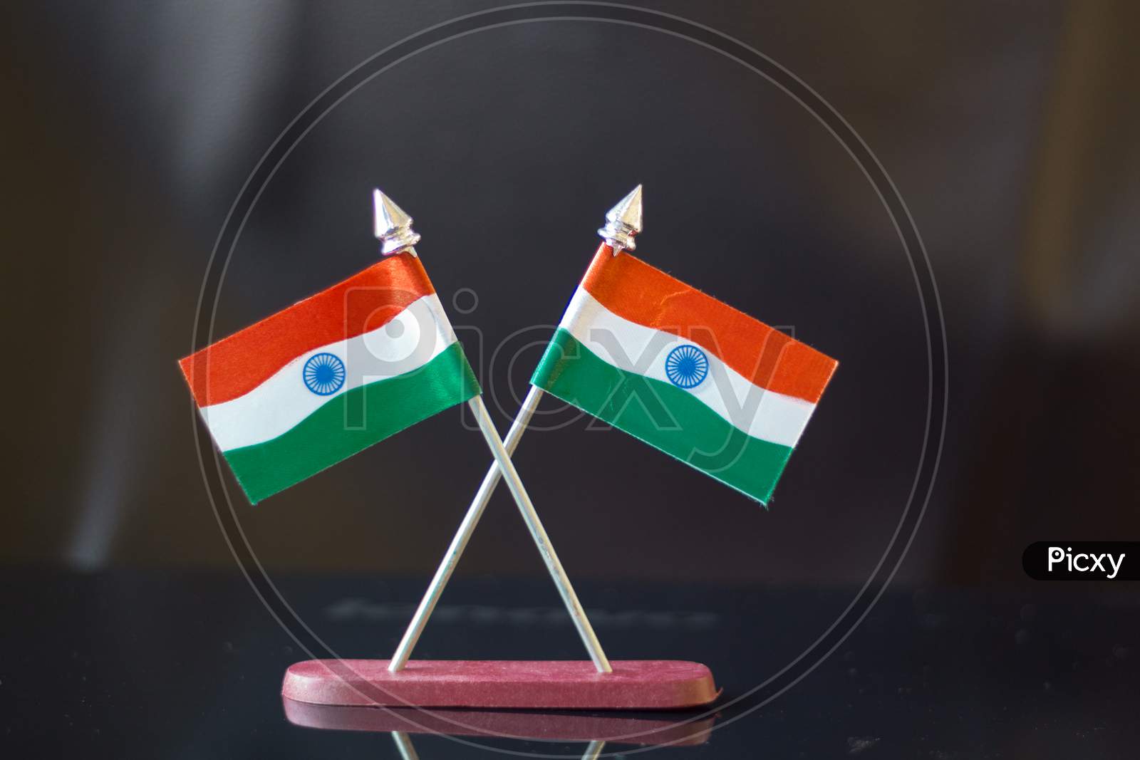 Indian National Flags on a Working desk at Mysore/Karnataka/India.