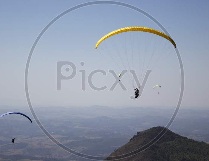 Beautiful Sky Paraqueda Paragliding Blue Flight Sport