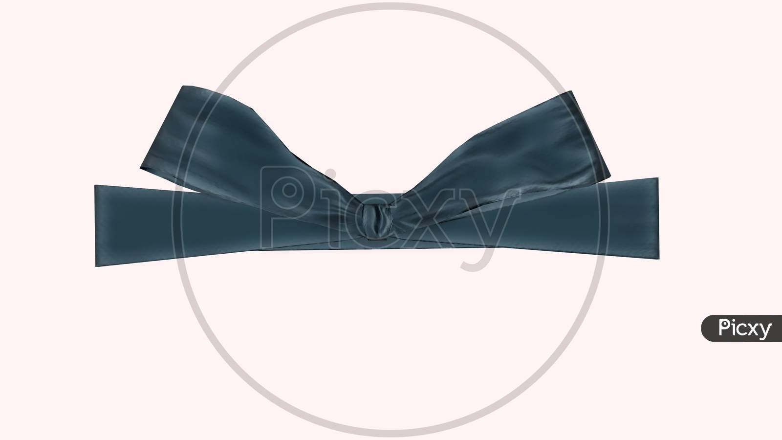 3D Render Black Bow Isolated On Pink Background
