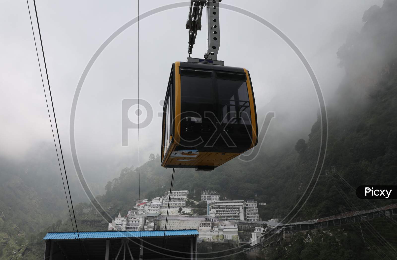 A view of Vaishno Devi temple after authorities allowed re-opening of religious places in J&K, amid the ongoing COVID-19 pandemic, at Katra in Reasi district,on August 16 2020,