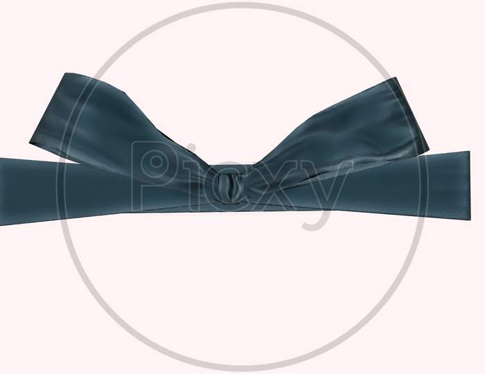 3D Render Black Bow Isolated On Pink Background