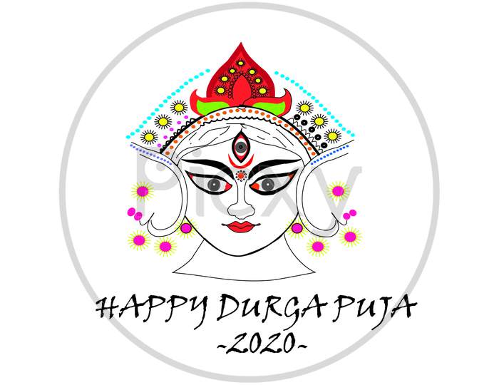 happy Durga puja image in white background in high quality