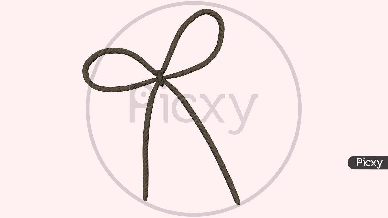 3D Render Rope Twine String Tied On Pink Background