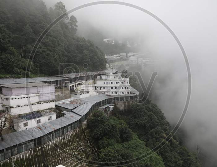 View of Vaishno Devi temple after authorities allowed re-opening of religious places in J&K, amid the ongoing COVID-19 pandemic, at Katra in Reasi district, Sunday, August. 16, 2020.