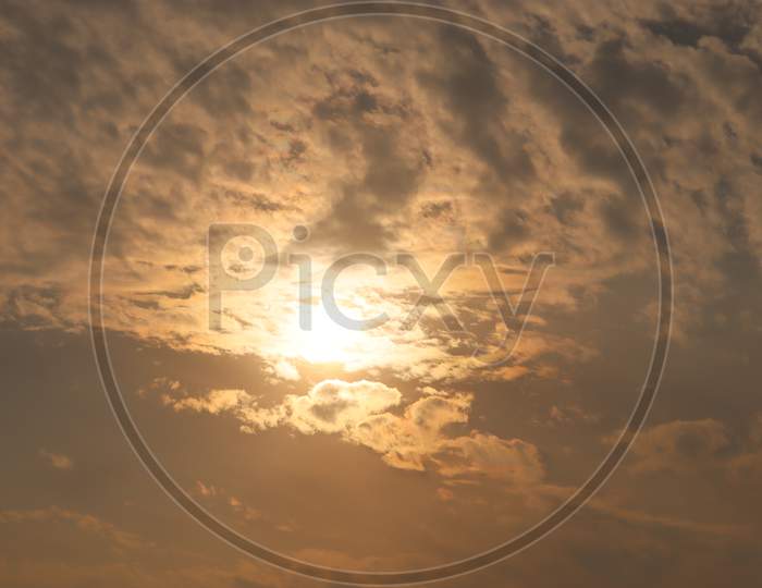 Sunlight shines in the sky, stock image