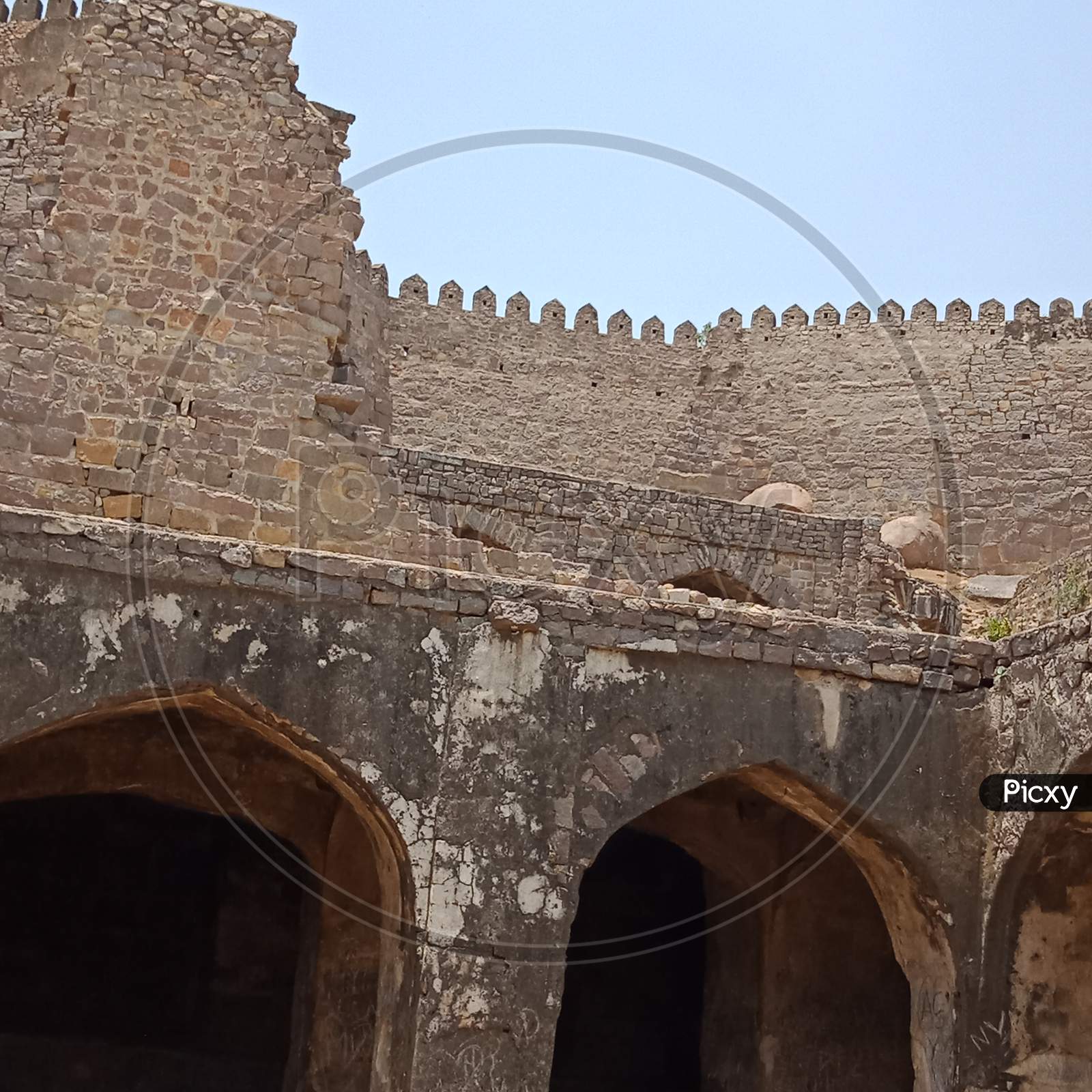 Golconda fort  side view in hyderabad