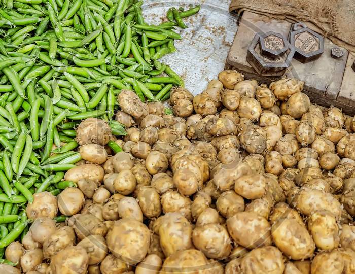 Flesh veggies in a Indian market found at all street markets.