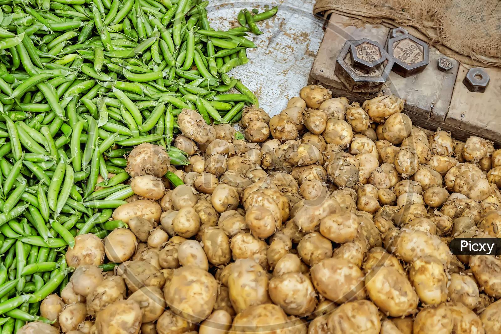 Flesh veggies in a Indian market found at all street markets.