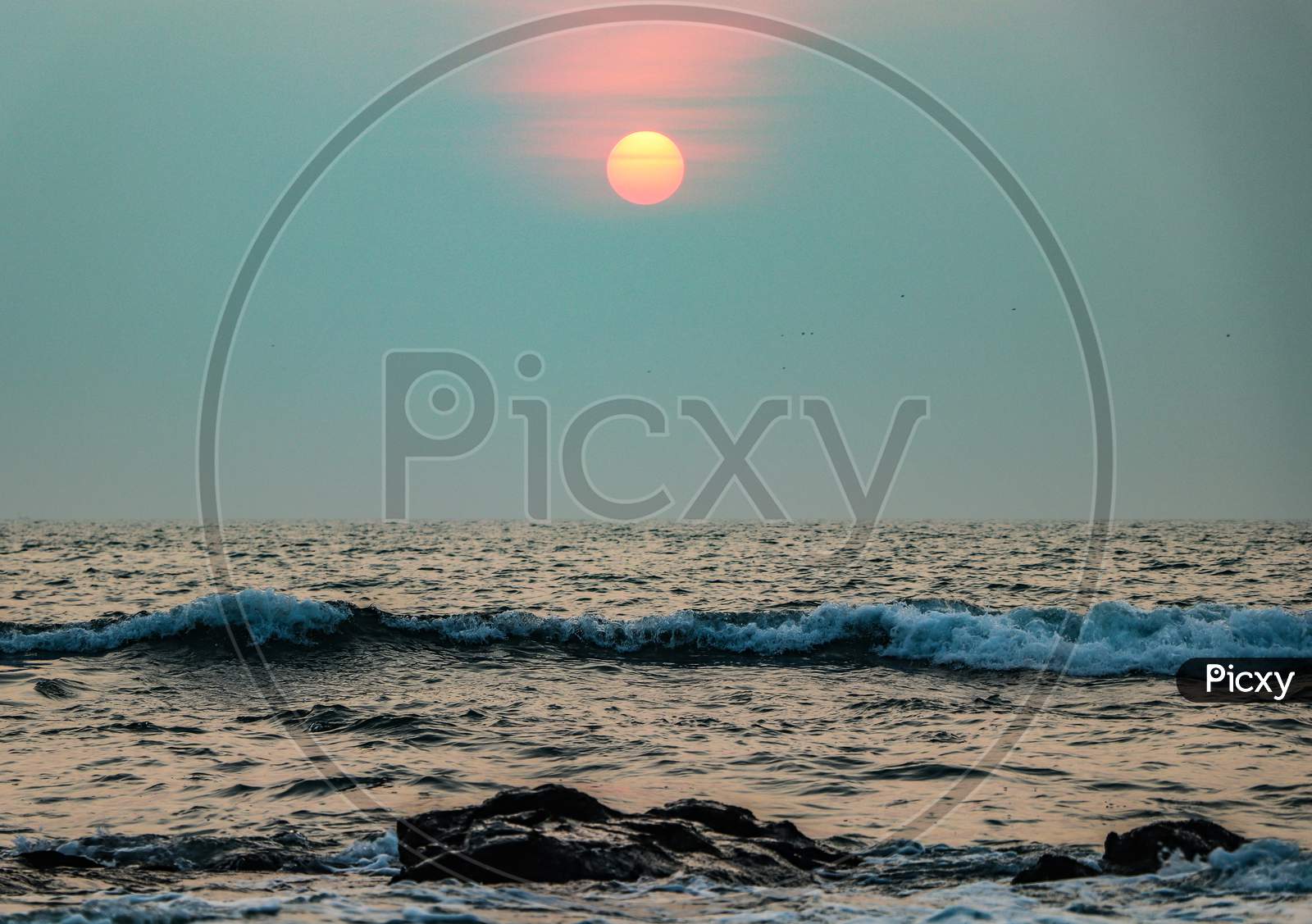 Sunset beaches Goa India