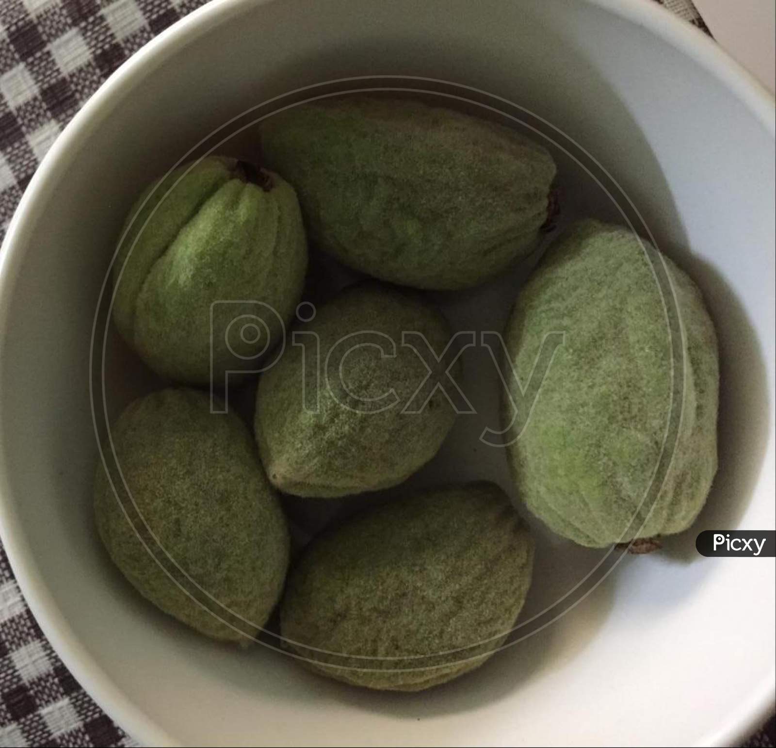 Green Almonds in a Bowl