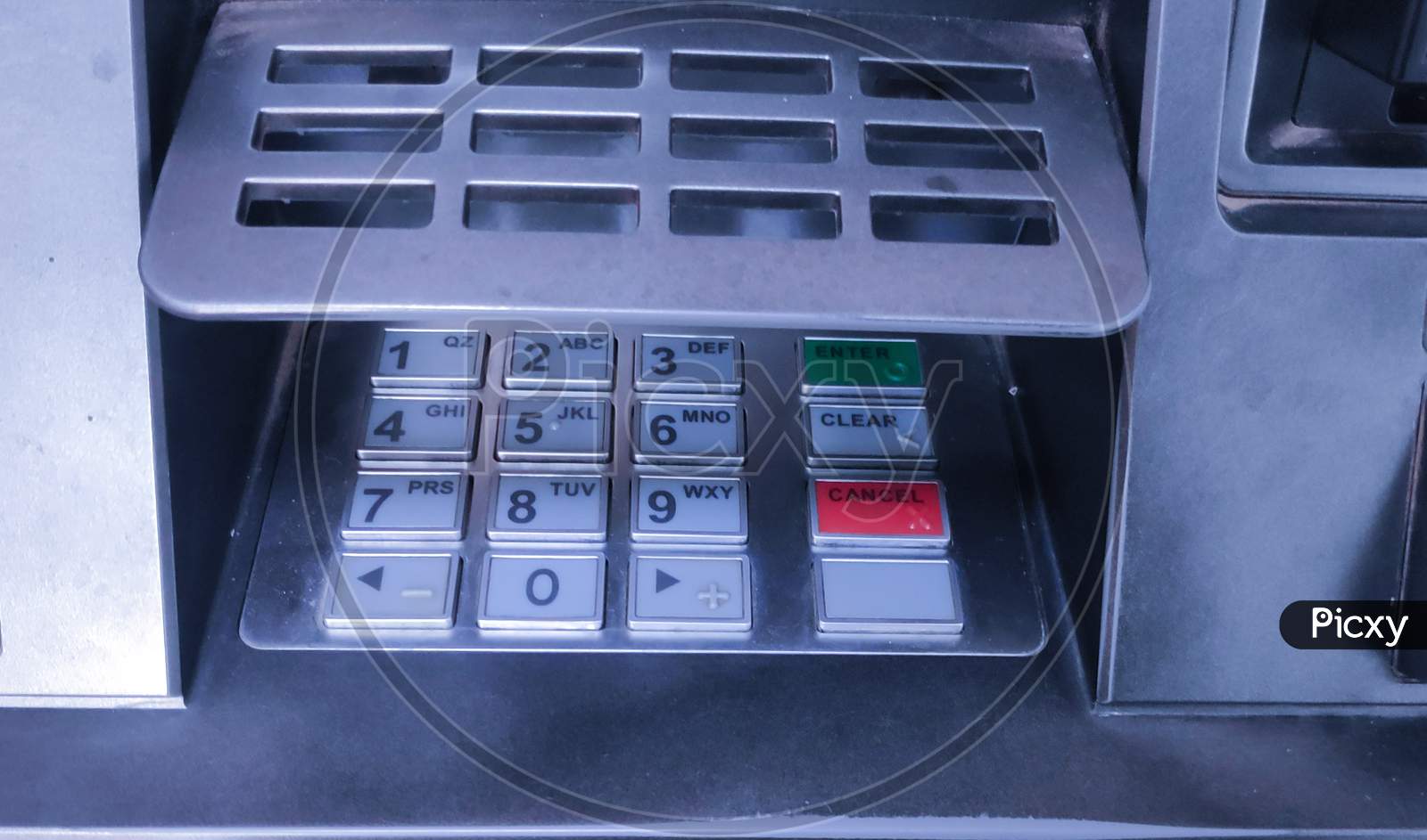 Modern ATM machine number panel setup