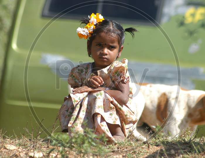 Indian Young Girl Child closeup