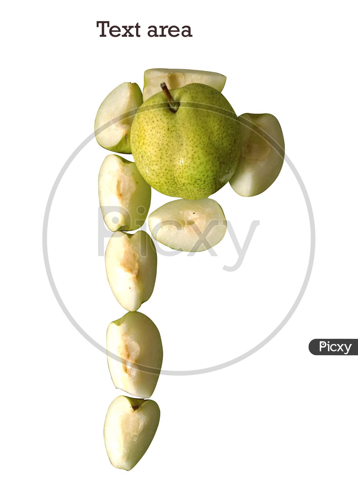 Pear Fruit Arranged In A  Alphbet P And Copy Space