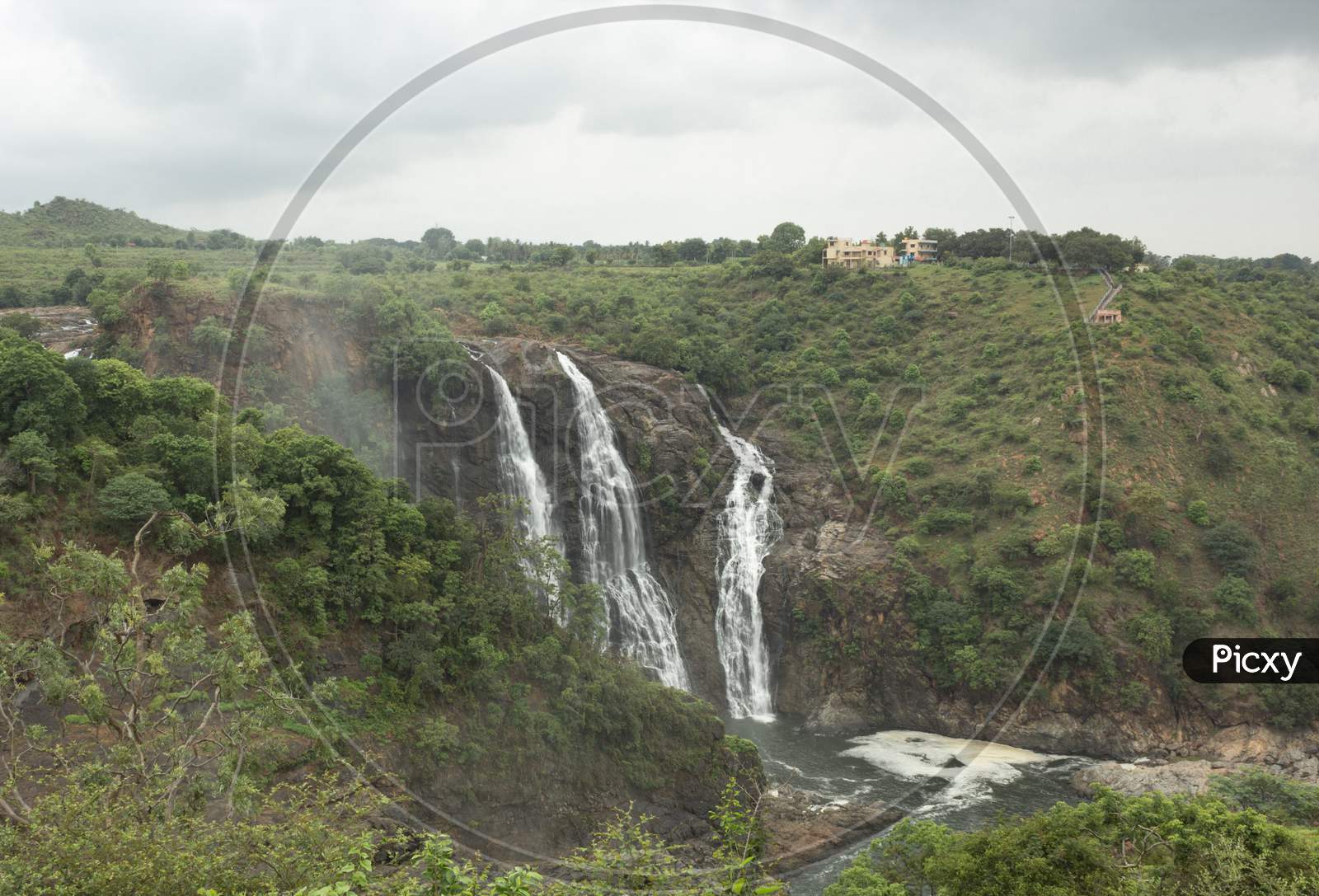 Shimsha waterfall at Shivanasamudra in Karnataka/India.