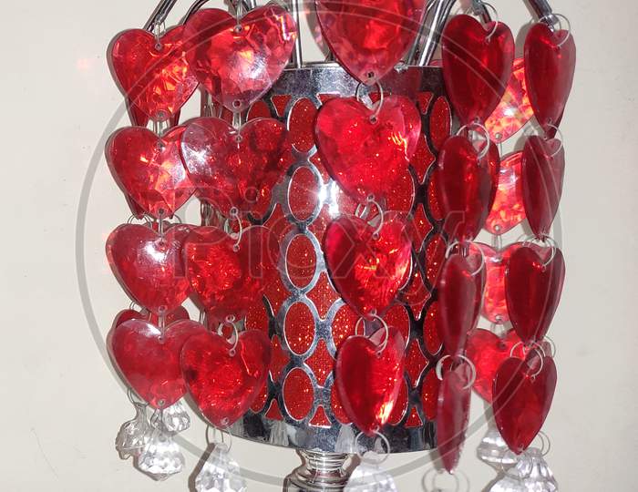 Beautiful red crystal table Lamp