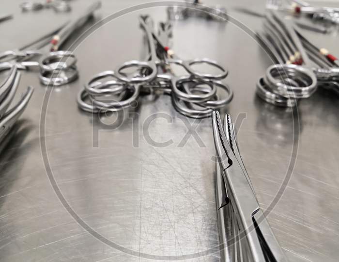 Focused On Serrations Of Surgical Instruments