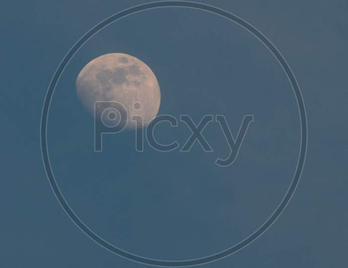 Full Moon In The Night Sky, Great Super Moon In Sky