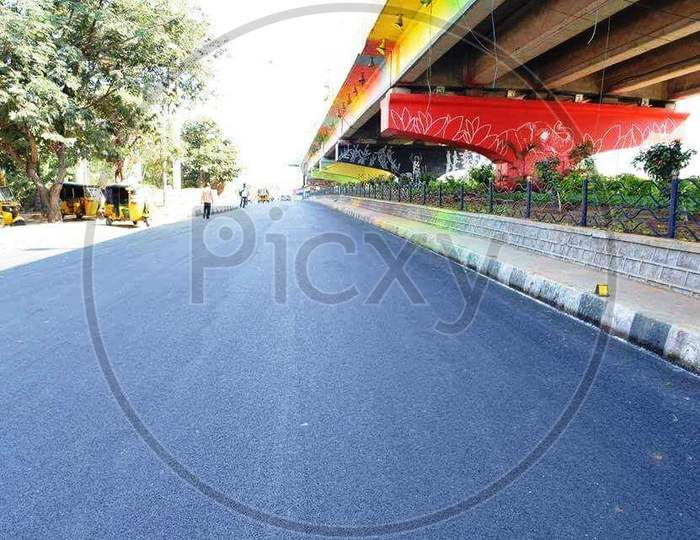 Bitumen Road Flyover beautification artwork