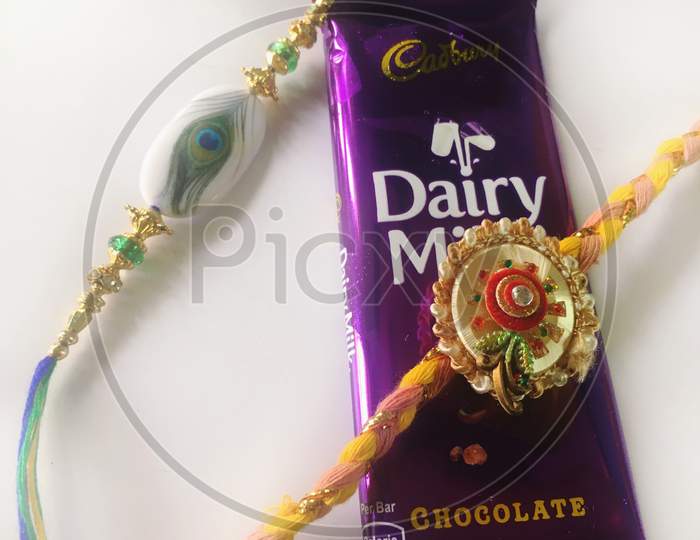 Rakhi Image with chocolate gift