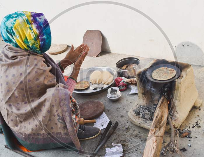 Rural woman cooking