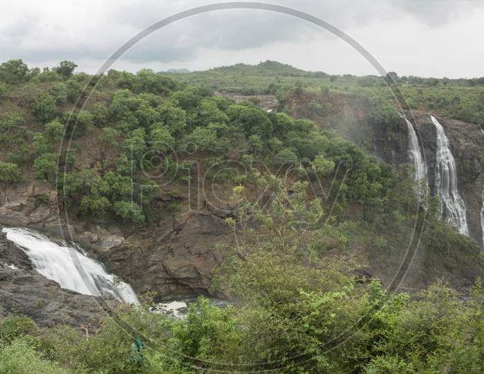 Shimsha waterfall at Shivanasamudra in Karnataka/India.