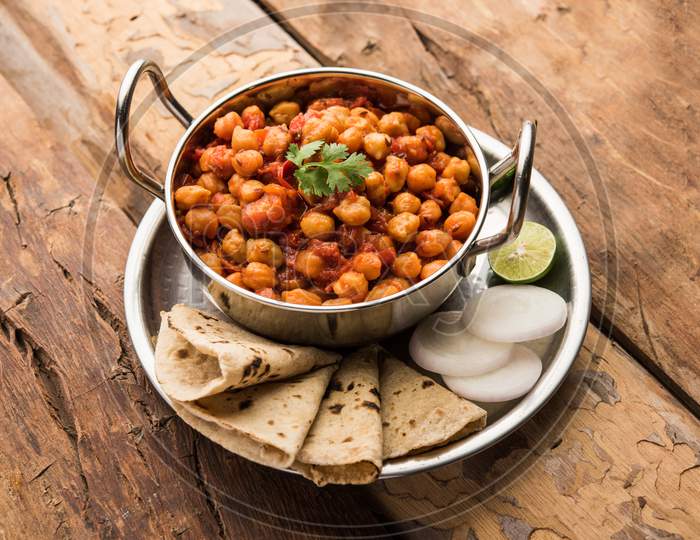 Chana Masala, Chickpea Curry Or Choley. Indian Traditional Food