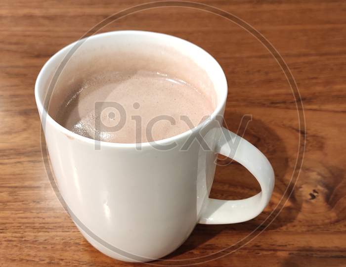 Coffee served in a beautiful ceramic mug