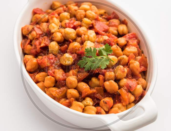 Chana Masala, Chickpea Curry Or Choley. Indian Traditional Food