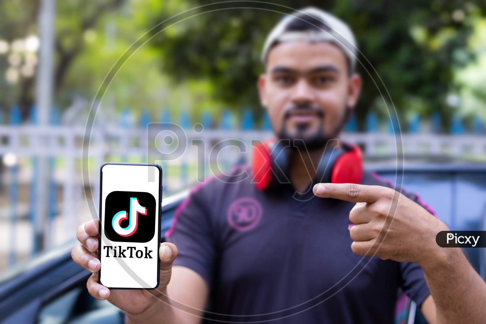 Tik Tok application icon on Smartphone screen close-up. TikTok application. Tiktok is a Social media network.