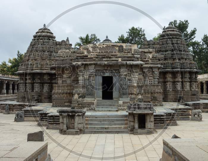 Hoysala style architecture at Somanathapura in Karnataka/India.