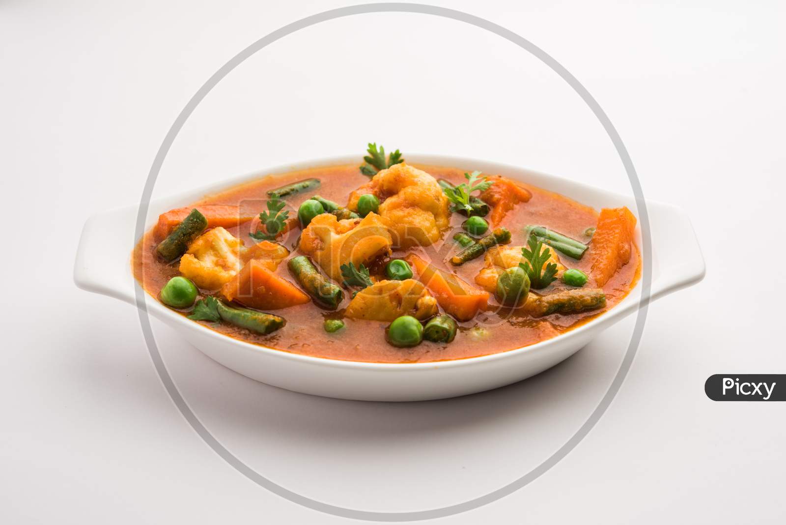 Image of Indian Mix Veg Or Mixed Vegetable Recipe Served In A Bowl With ...