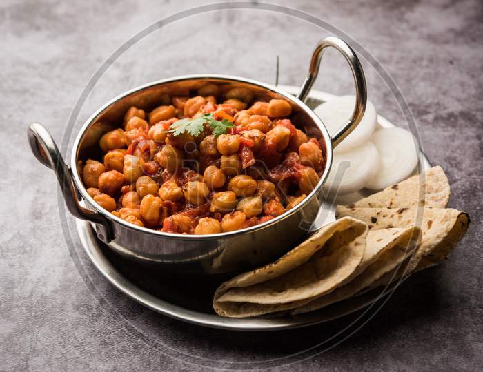 Chana Masala, Chickpea Curry Or Choley. Indian Traditional Food