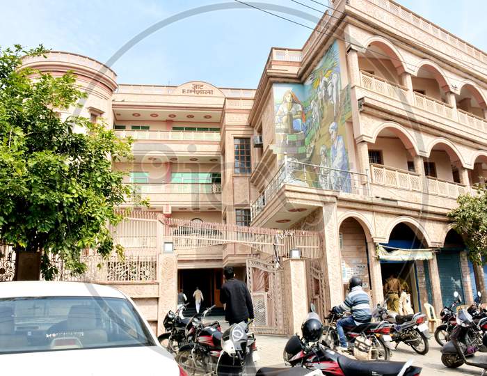 Hansi, Hisar, Haryana, February 2019 : Front View Of Jat Dharam Shala Building