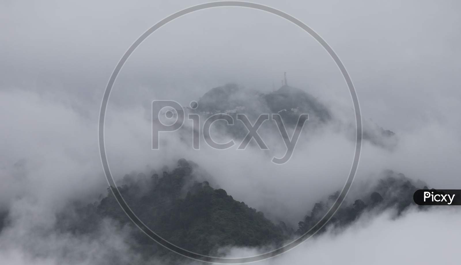 A View Of Clouds Cover Trikuta Hills (Mata Vaishno Devi) After Heavy Rainfall At Katra In Jammu  August 20, 2020.