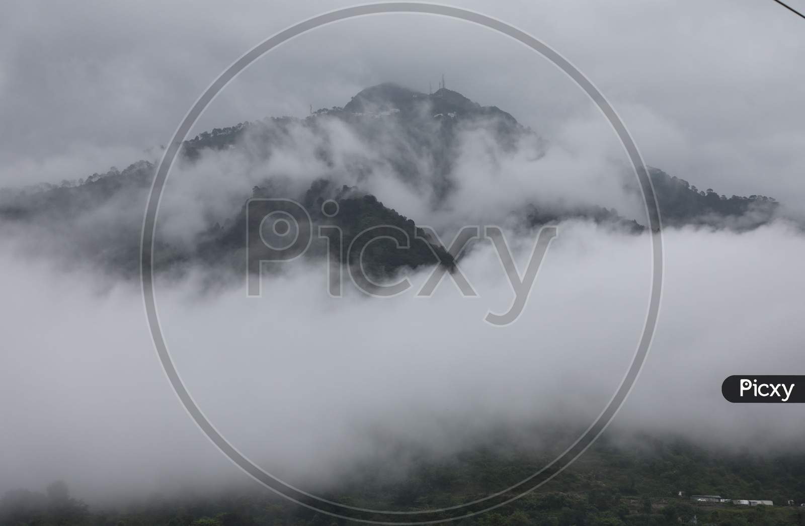 A View Of Clouds Cover Trikuta Hills (Mata Vaishno Devi) After Heavy Rainfall At Katra In Jammu  August 20, 2020.