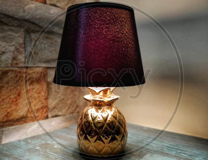 lamp on bedside table