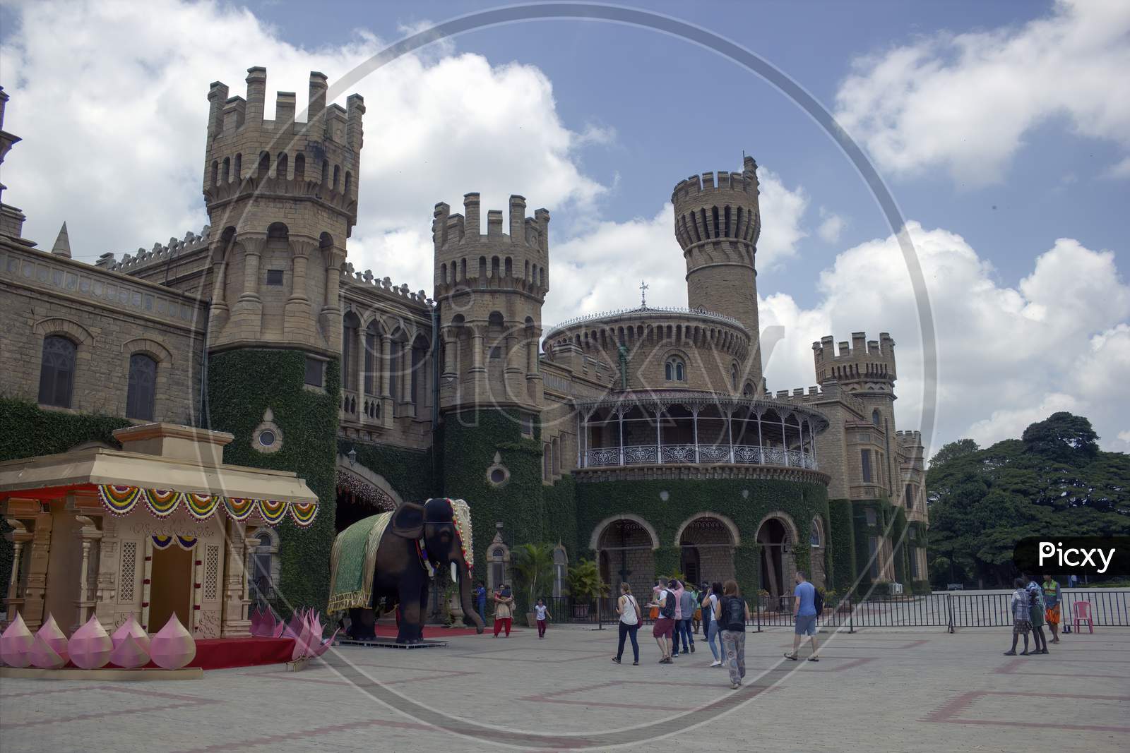 Bangalore, India - September 10, 2016: Wide Angle View Of Bangalore Royal Palace In Karnataka State, Located In An Area That Was Owned By Rev. J. Garrett (First Principal Of The Central High School)