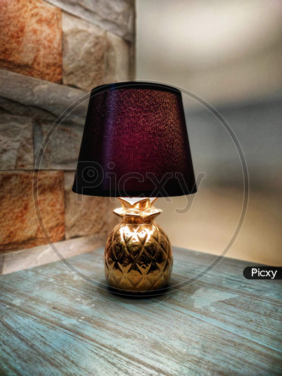 lamp on bedside table