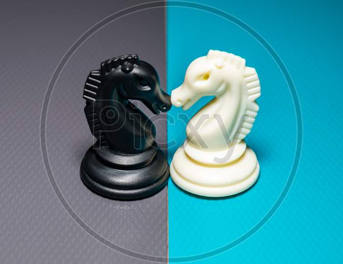Chess Charecters In Different Colour Background, Photography Art