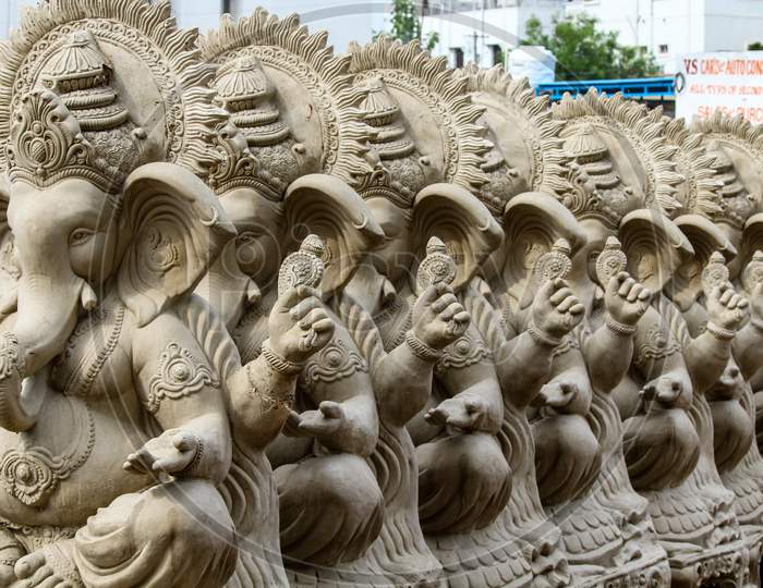 Ganesh idols show cased