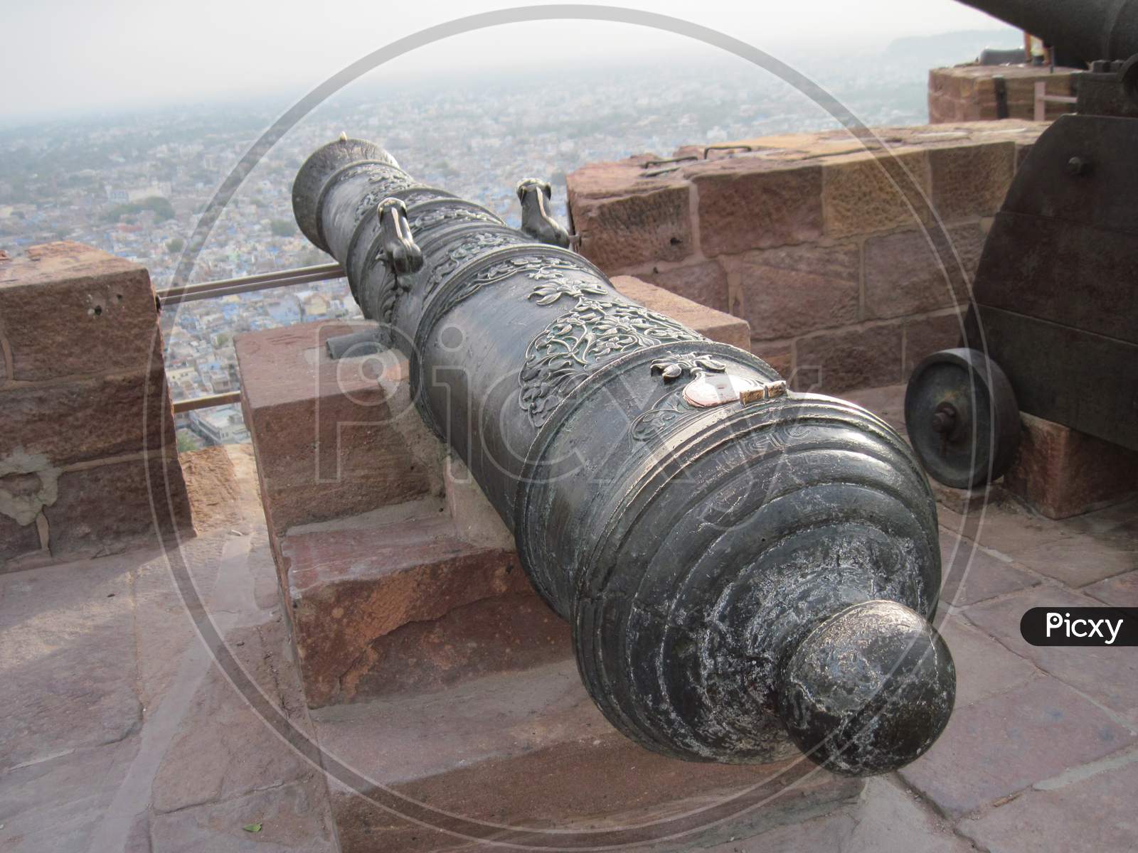 Cannon Of Medieval Period Kept On The Top Mehrangarh Fort Jodhpur
